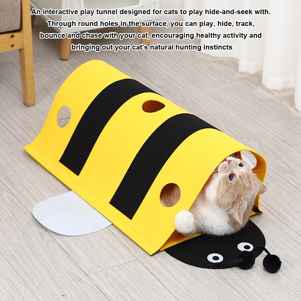 Bee shape Felt cat pet tunnel